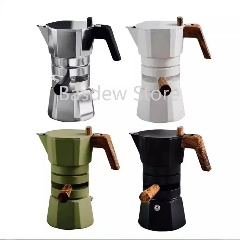 Aluminum Constant Temperature Double Valve Moka Pot Oil Coffee Pot Espresso Coffee Maker Household