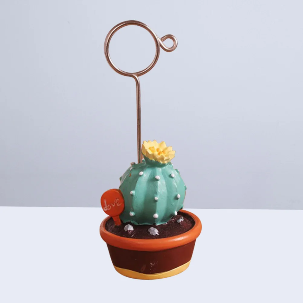 

Succulent Plants Micro Landscape Memo Clip Holder for Phone Messages Photos Notes Ideal Desk Organizer Decorative Stand