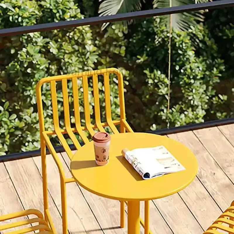 

Outdoor Chairs Coffee Restaurants Shops Gardens Bars Courtyards High Stools Iron Art Leisure Backrests Bar Tables Chairs