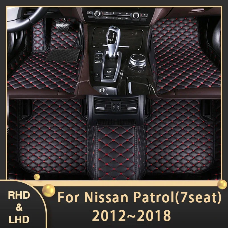 

Car Floor Mats For Nissan Patrol Patorōru Y61 Y62 2012~2018 7seat Custom Auto Foot Pads Leather Carpet Interior Accessories 2017