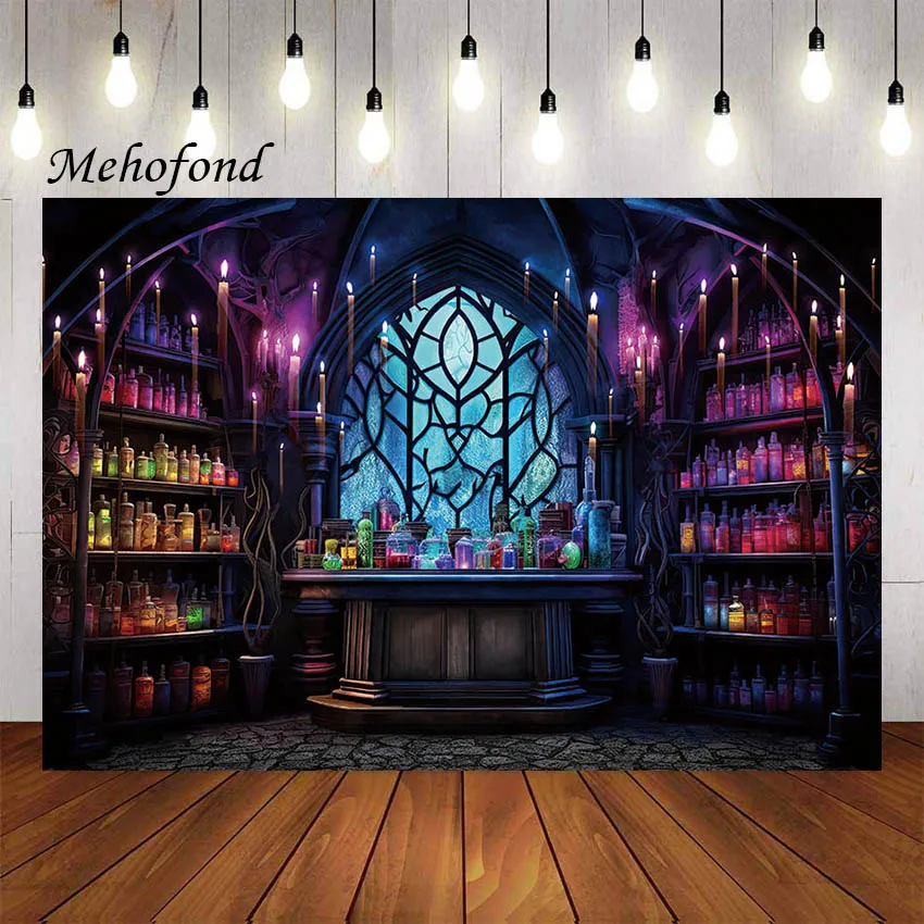 Mehofond Photography Background Halloween Mad Scientist Laboratory Kids Birthday Cake Smash Portrait Decor Backdrop Photo Studio