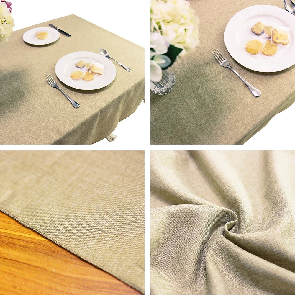 1PC Tablecloth Imitation Linen Cotton Linen Table Cloth Dining Table Coffee Table Cover For Home Hotel Textile Banquet Decor