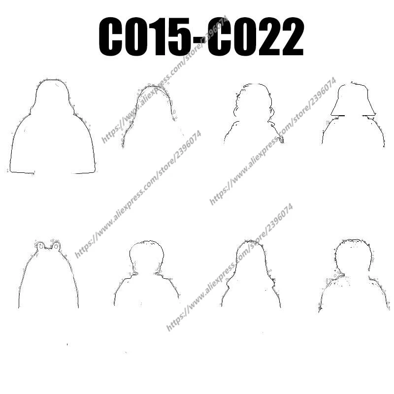 Action Figures Filme Acessórios Blocos de Construção, Tijolos Brinquedos, C015-C022, C015, C016, C017, C018, C019, C020, C021, C022