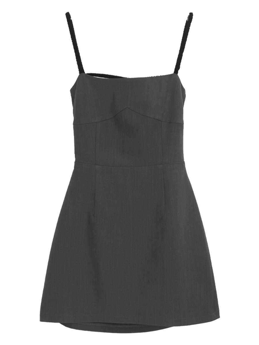 Ele Red Dr femmes Strapl Tea Break conception Unique ature minceur jupe taille haute a-ligne Simple Sle été Dr