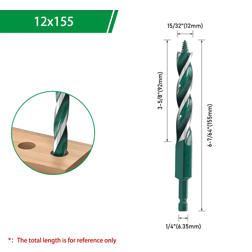 LAVIE 3-Schneiden-Senkbohrer 6-35mm, 155/230mm Länge, Elektrowerkzeug-Zubehör für Holzbearbeitung & Lochvergrößerung – Detail 12
