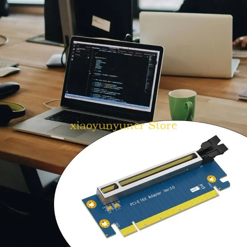 

P9JB PCIE 16X Male To Female Extension Adapter Card 90 Degree Reverse With Shielding Cover For Secure Connection