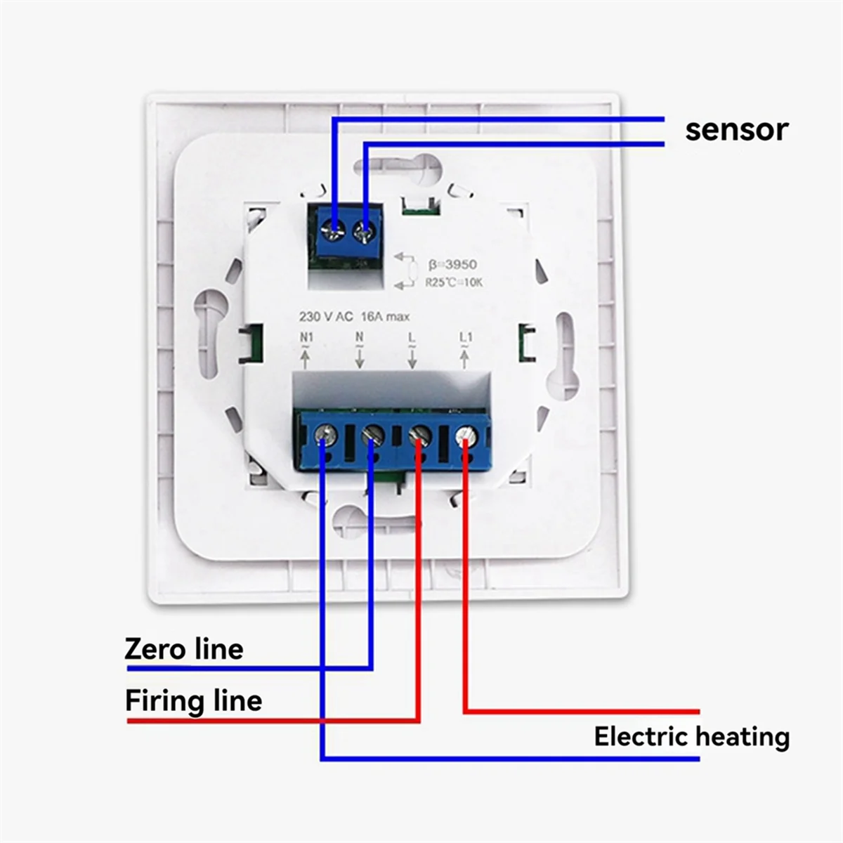 Termostat lantai ruangan MK05, termostat 220V 16A pengontrol temperatur untuk sistem pemanas lantai hitam