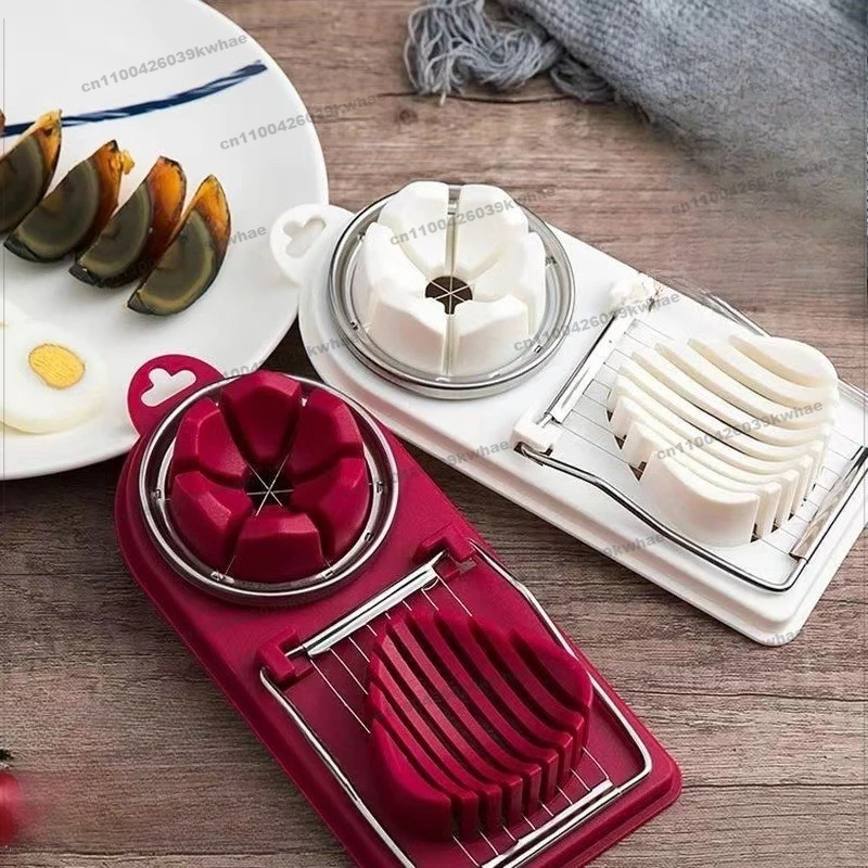 Egg Slicer Household Stainless Steel Egg Cutter Two-in-one Splitter