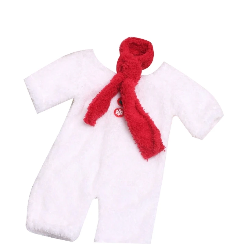 Baby Christmas Photo Costume Santa Hat Romper Newborn Holiday Photography Outfit D5QA