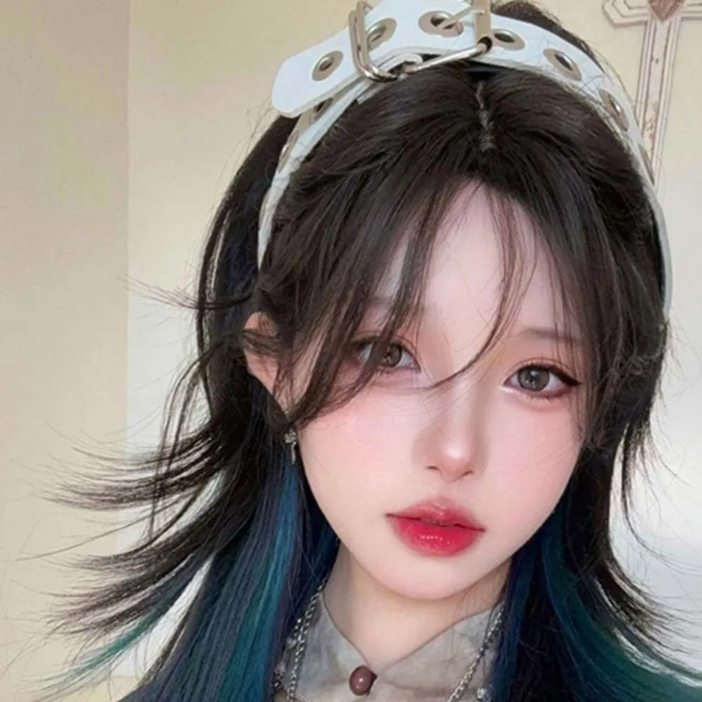 

Hollow Out Steampunk Hair Hoop Rock-inspired Y2K Punk Rivet Headband Gothic Wide Side Leather Buckle Hairband Women