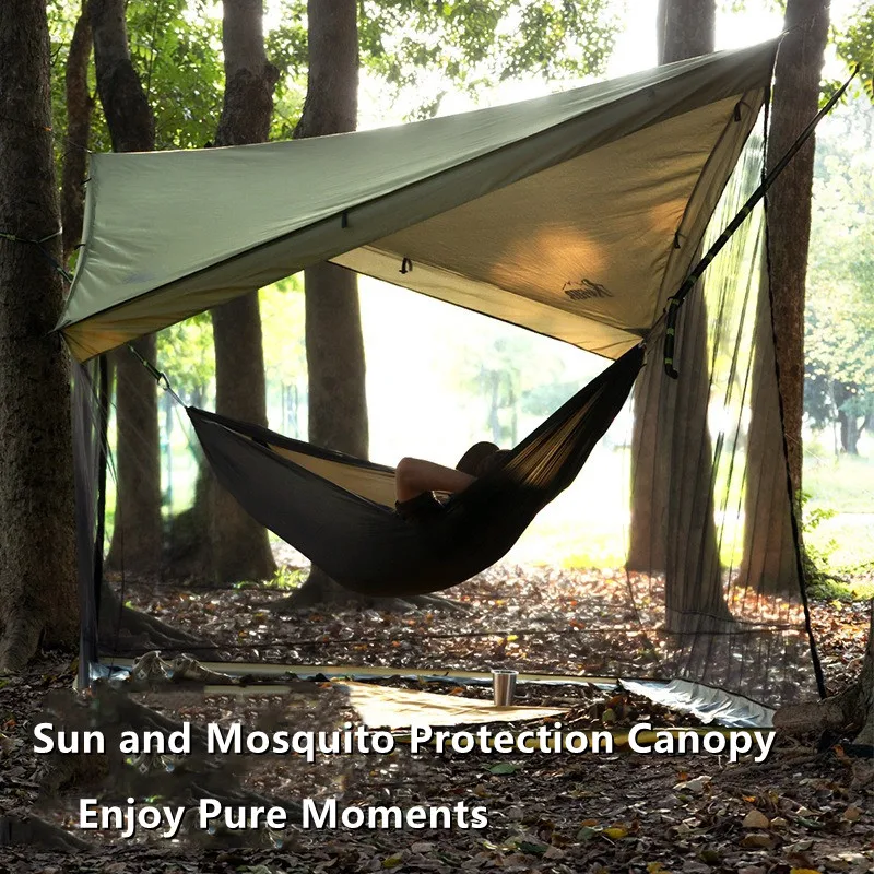 Outdoor Mosquito-Proof Sun Shade Canopy, All-in-One Canopy with Mosquito Net, Instant Setup Camping Sun