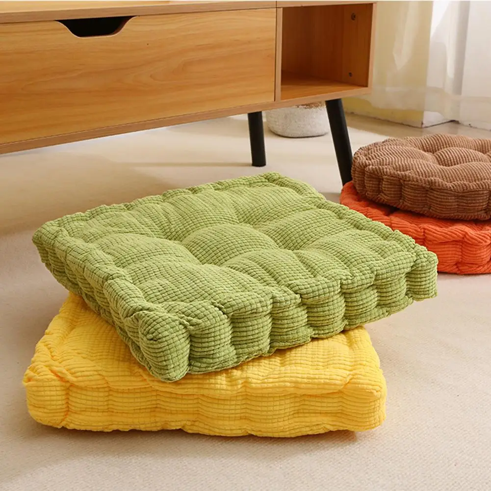 Dining Chair Seat  Cozy Soft-touching Non-deformation  Square/Round Thicken Square Corncob Tatami Seat Household Supplies