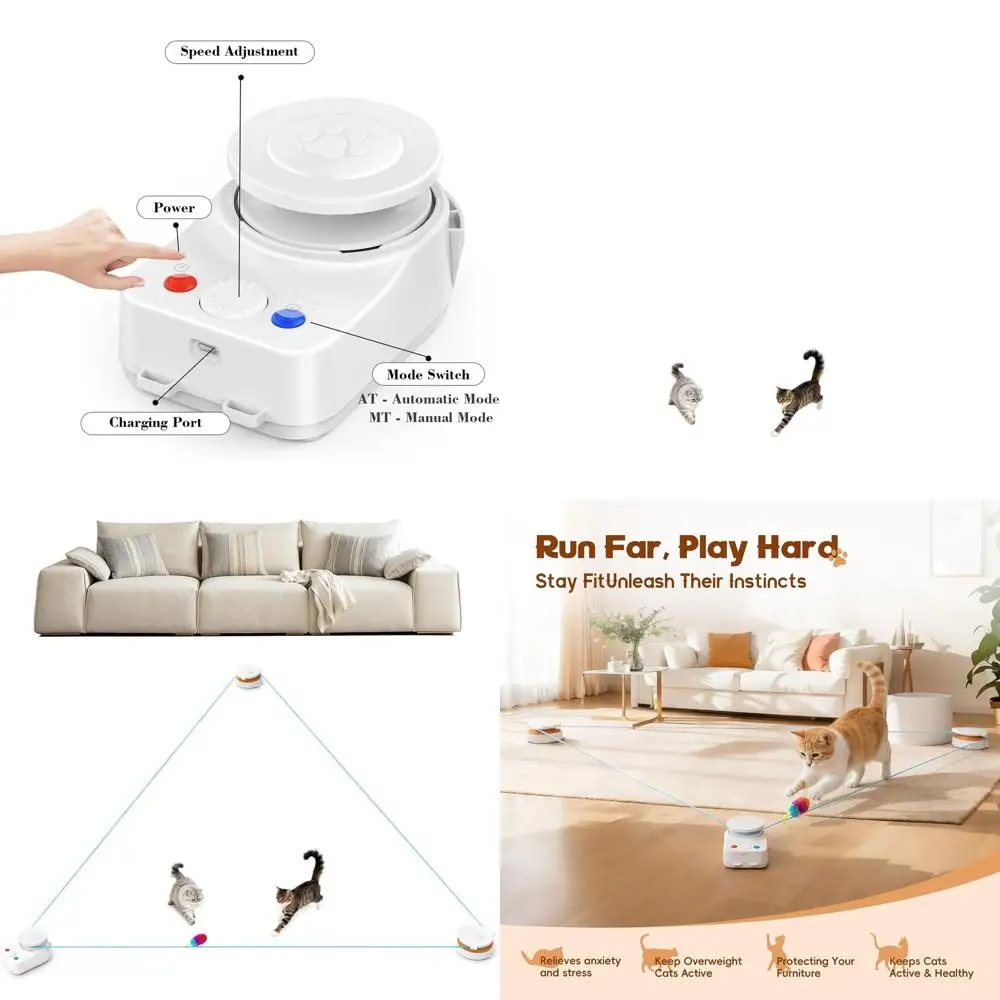 

Автоматическая интерактивная игрушка для кошек: беговая дорожка с ручным/автоматическим управлением для фитнеса и развлечения котят в помещении, для тренировок и умственного развития