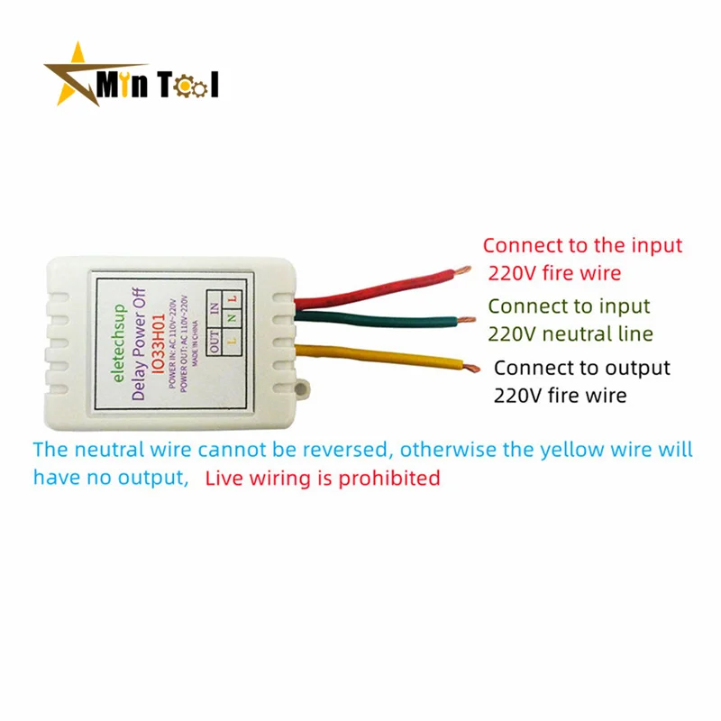 AC 110V 220V 1-480Min Timer Adjustable Disconnect Delay Controller Power-ON Delay OFF Relay AC 220V 7A Voltage Output Switch