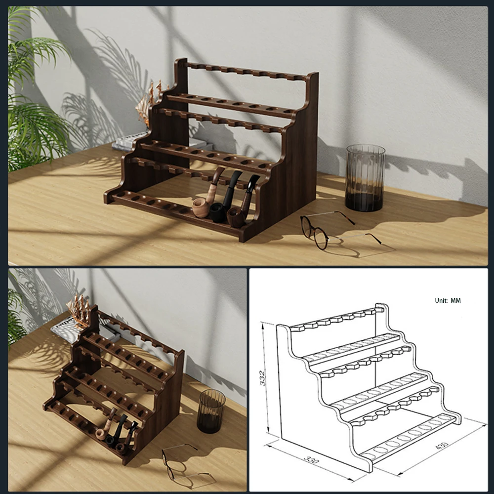 5/8/10/16/24 Tobacco pipe wooden stand Made of imported North American walnut,   for display briar pipe collecti pipe accessory