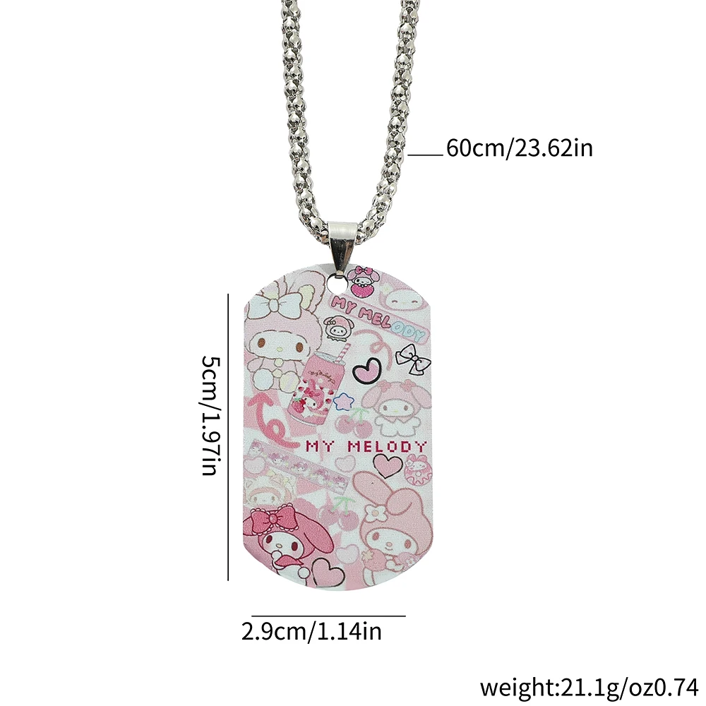 Sanrio Classic Figure Hello Kitty Kuromi Necklace Double Sided Pattern Melody Neckchain For Friends Pendant Jewelry Gifts