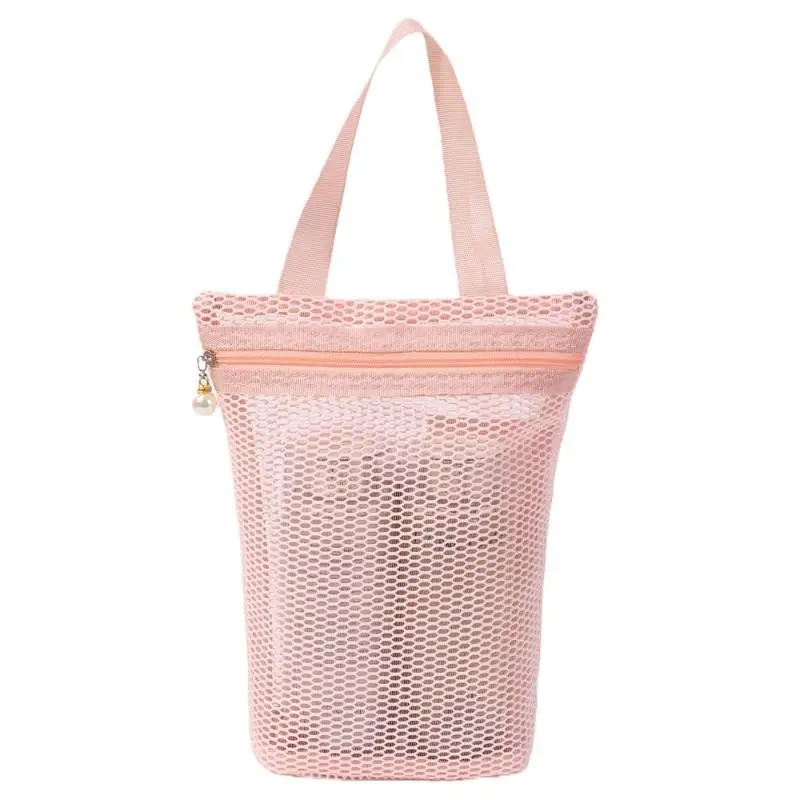 Große Kapazität Mesh-Kosmetiktasche Atmungsaktives Netz Transparenter Reise-Make-up-Organizer Glatter Reißverschluss Mehrzweck – Detail 4