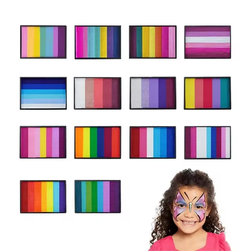 50g Split Cake Face Paint Body Art Painting Makeup Rainbow Water Activated Liner Scary Ghost Face Cosplay Party
