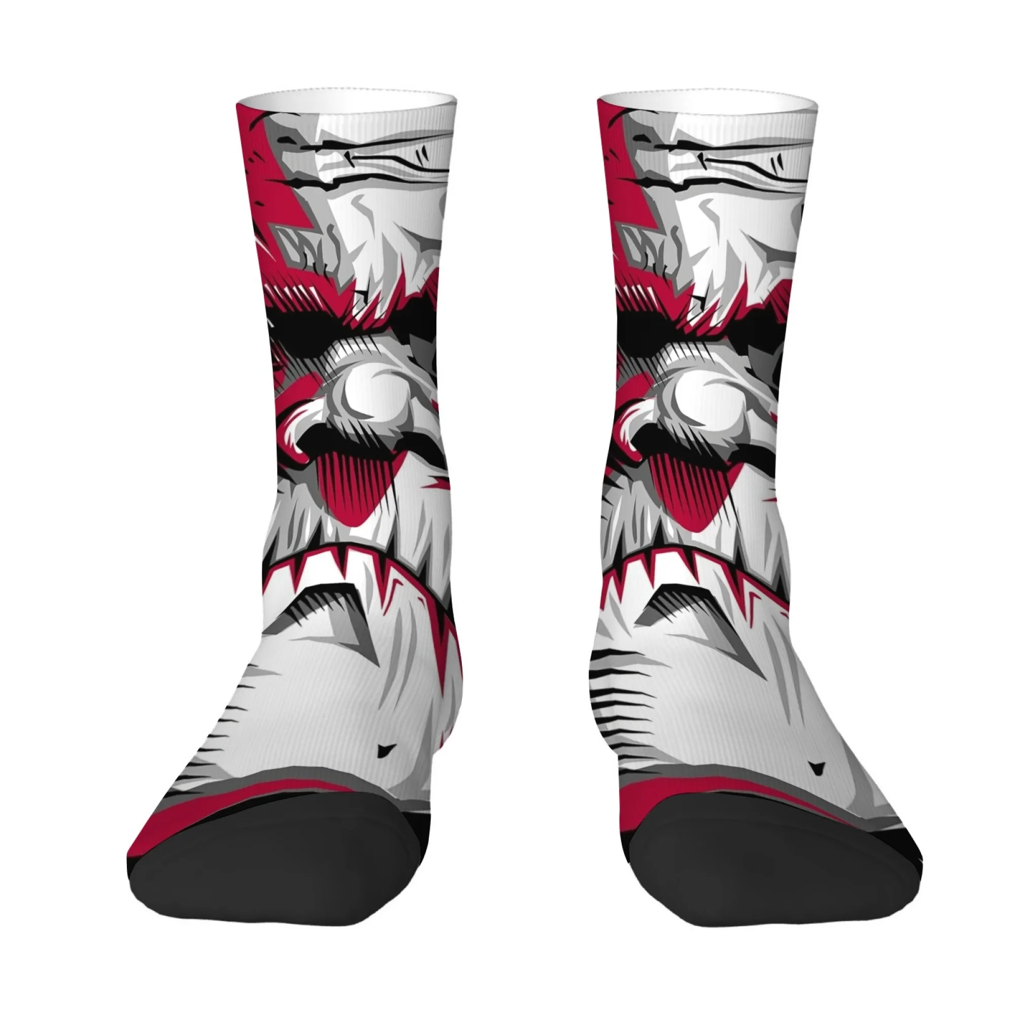 Abstract Retro Quirky Face Print Men's Socks Novel Hip-hop Rock Fashion Outdoor Casual Socks Comfortable Breathable Soft Socks