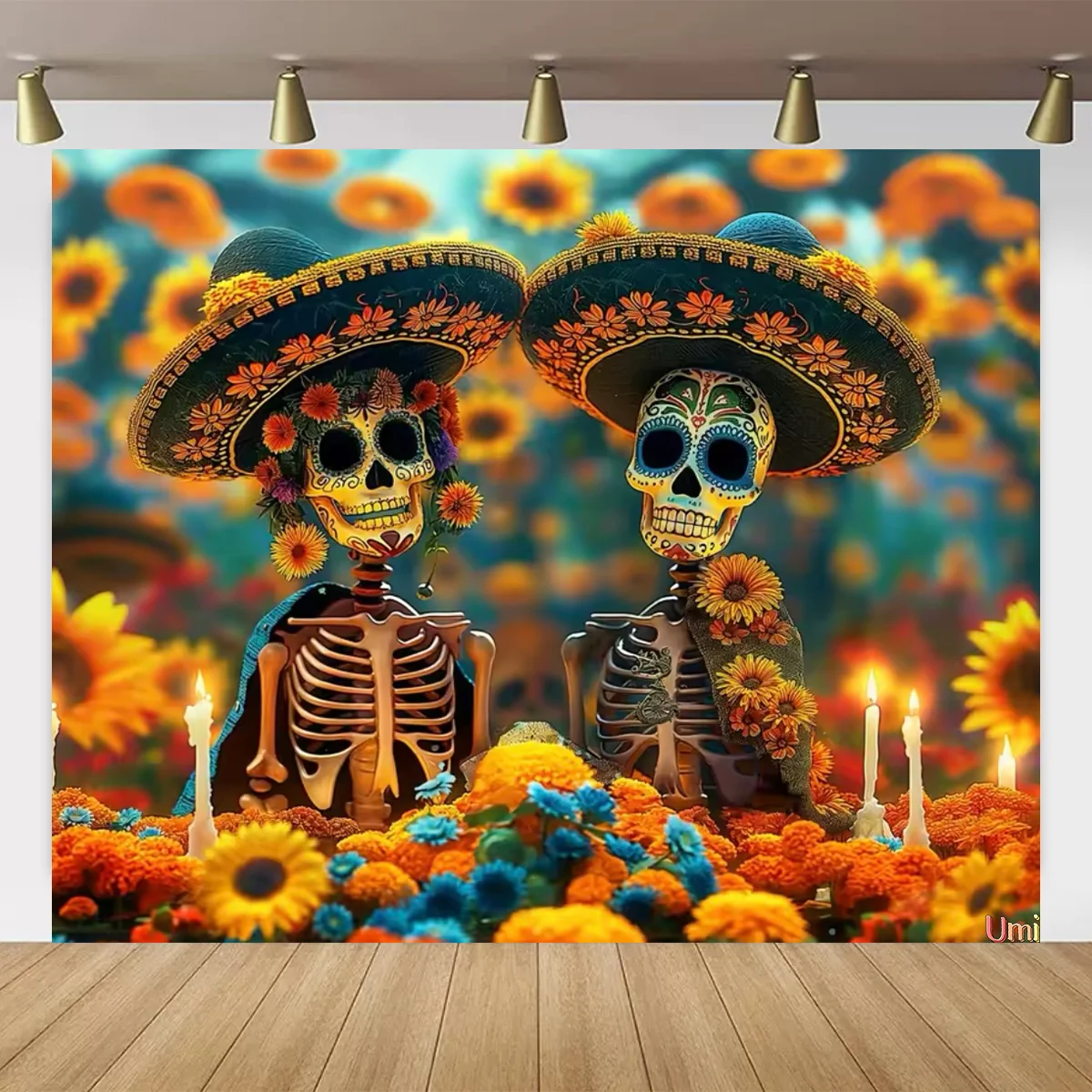 Mexican Day of the Dead Party Theme Background Dia DE Los Muertos Background Fiesta Sugar Skull Altar  Studio Photography Props