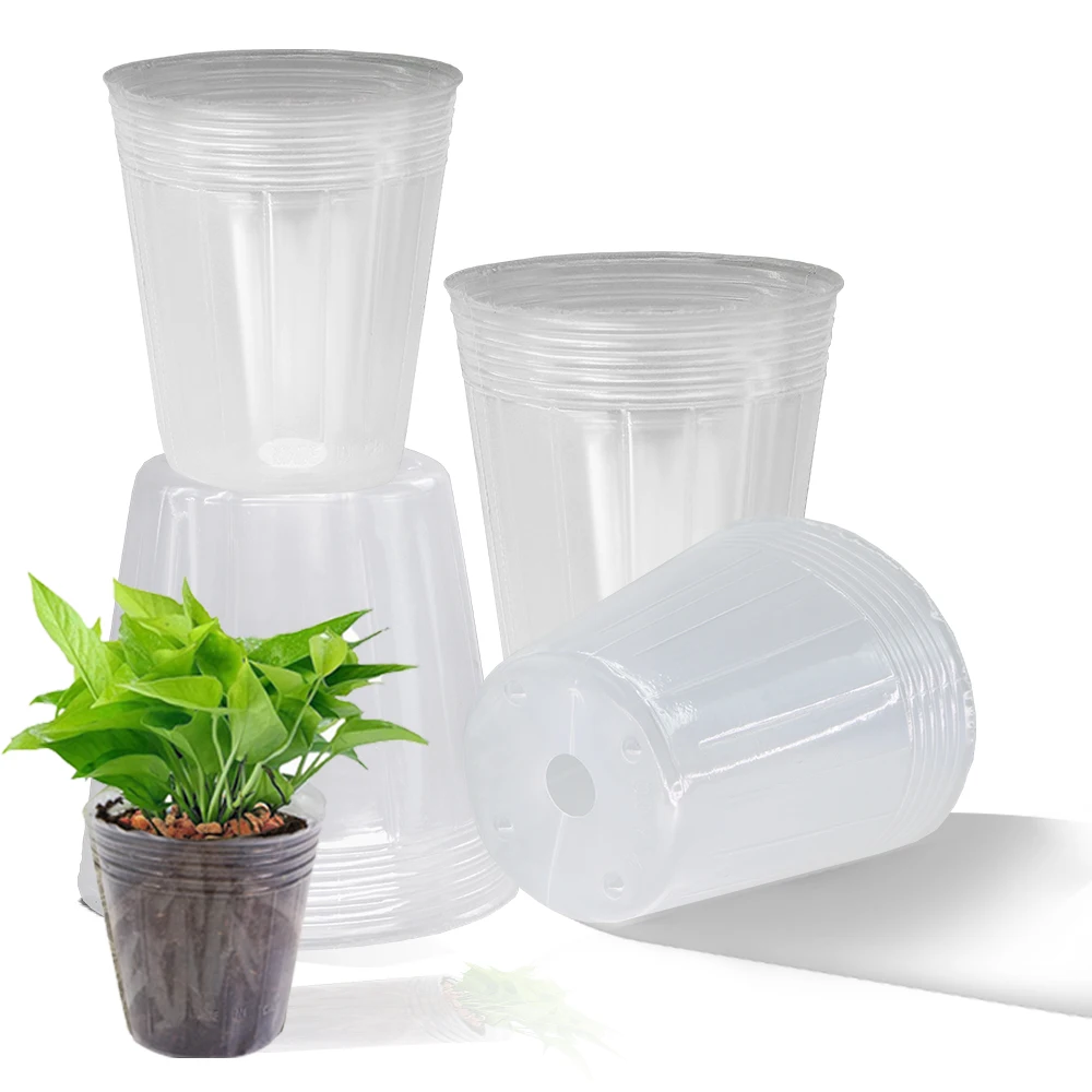 10PCS Reusable Transparency Orchid Nursery Pot Plants Grow Nutrition Cups for Garden Flower Transplanting Propagation Container