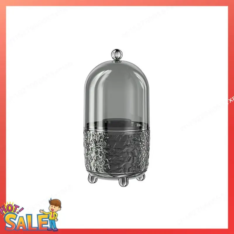 

ABCL 2PCS Makeup Brush Holder With Lid 360 Rotating Clear Dustproof Make Up Brushes Container For Vanity Desktop Durable -A