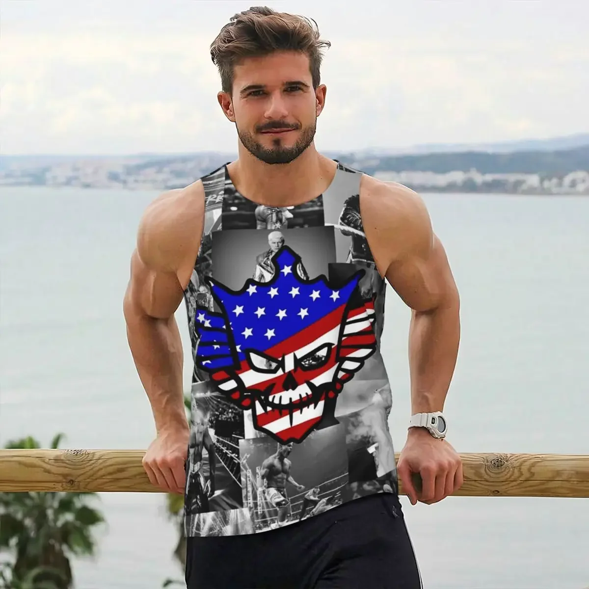 In The Ring Cody Rhodes American Nightmare Gym Tank Bodybuilding Vest Fitness Sleeveless Tops Quick Men Workout Sports Clothing