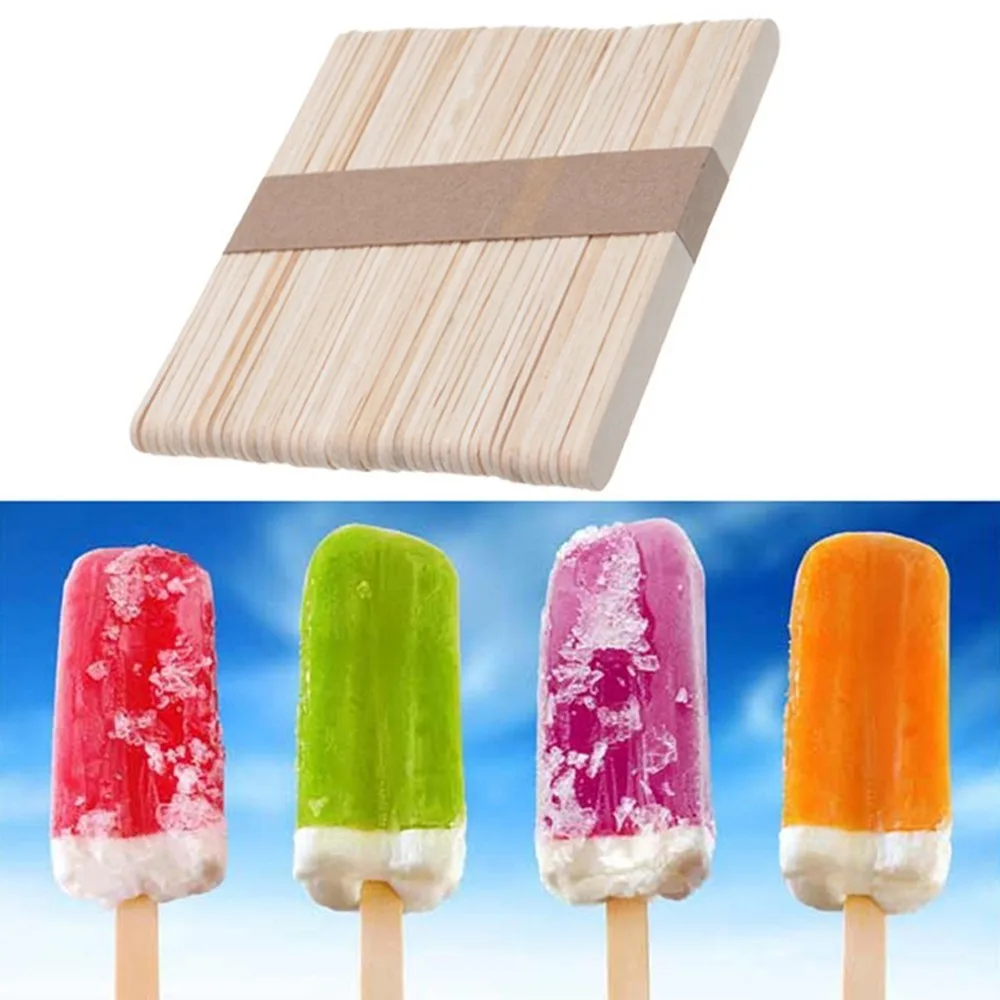 100pcs Ice Cream Bags Popsicle Stick  Cube Maker  Tools Mold Special-Purpose Wooden Craft   cream packaging bag