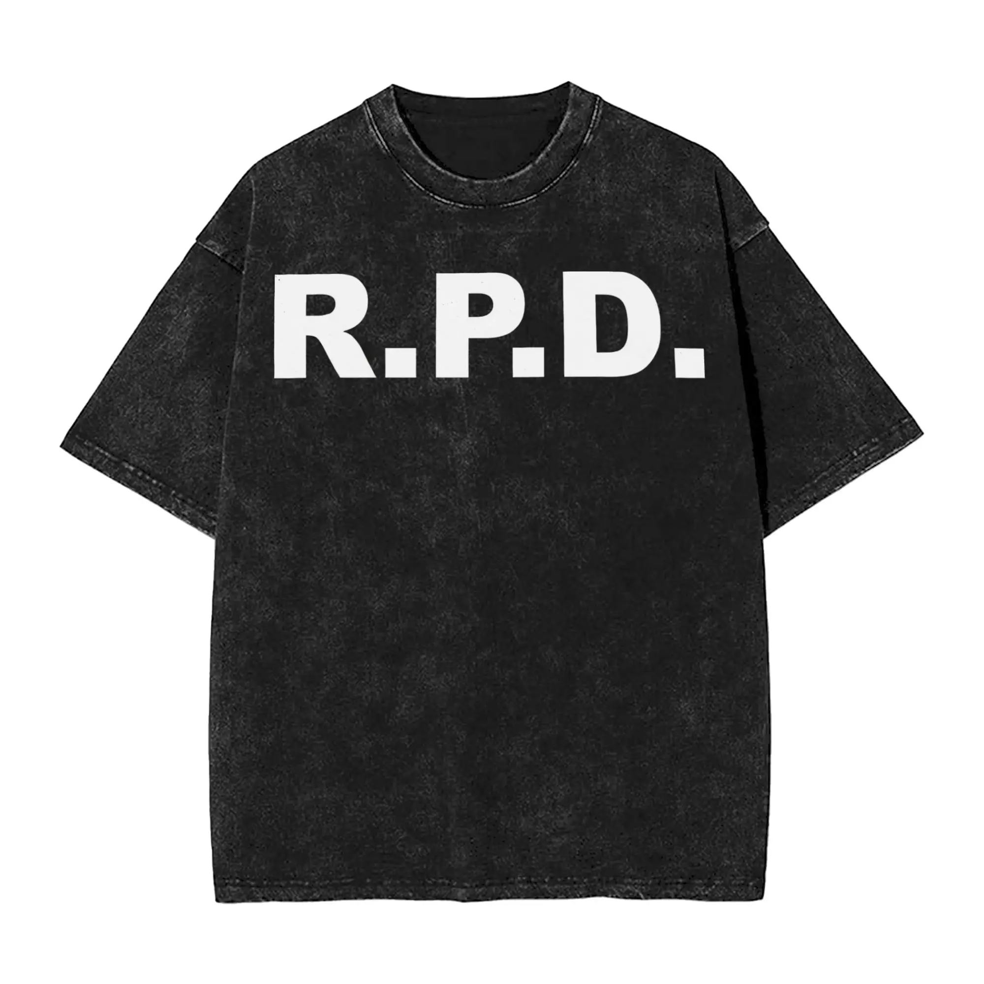 R.P.D. Raccoon Polices Department T Shirt Washed Cotton Oversize T-Shirts Gaming Men Women RPD Streetwear Summer Tee Shirt