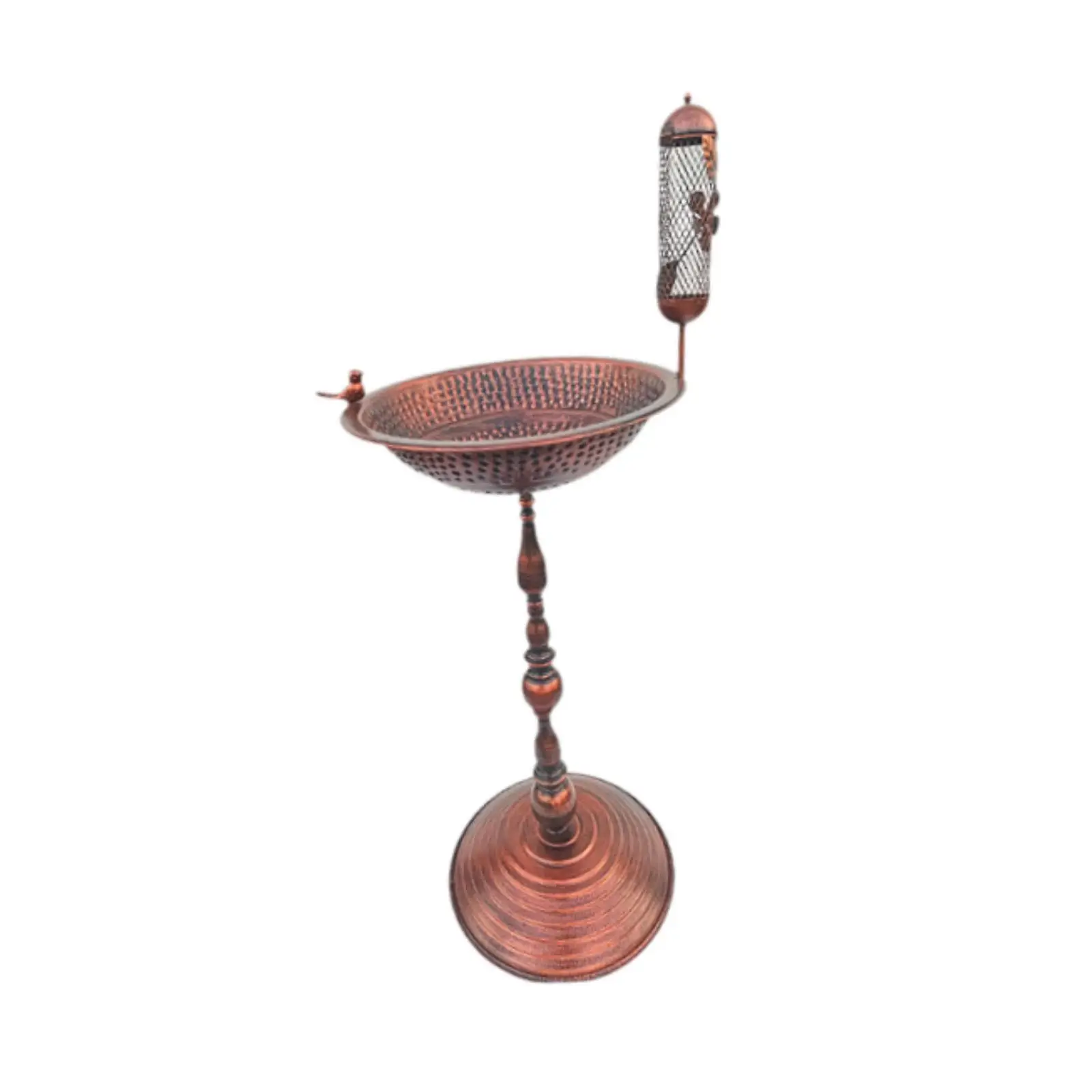 Metal Bird Bath Bowl Birdbath Pedestal for Outside, with Bird Statue, Lawn Yard Crafts, 28.74