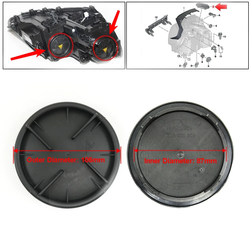 

Car Headlight Headlamp Back Bulb Sealing Lid Dust Cover Cap For Seat Alhambra 710 For VW Touran 1T3 Sharan 7N1 7N2 Caddy 2CA 2CB