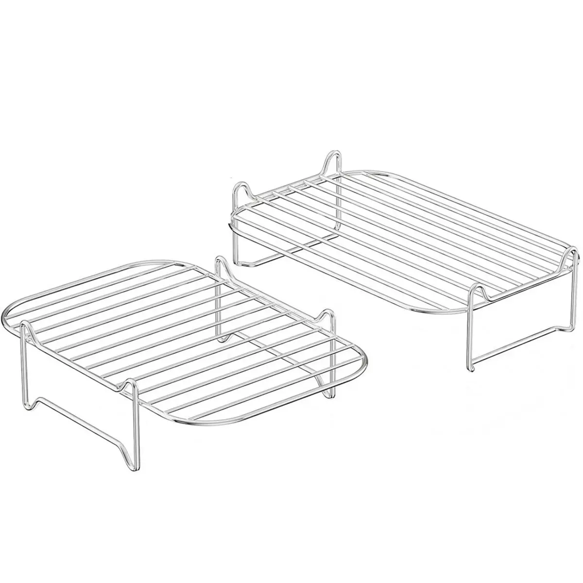 M10K Air Fryer Rack for Dual Basket Airfryer DZ201/DZ401 Accessories Rectangle Stackable Stainless Steel Grill Racks