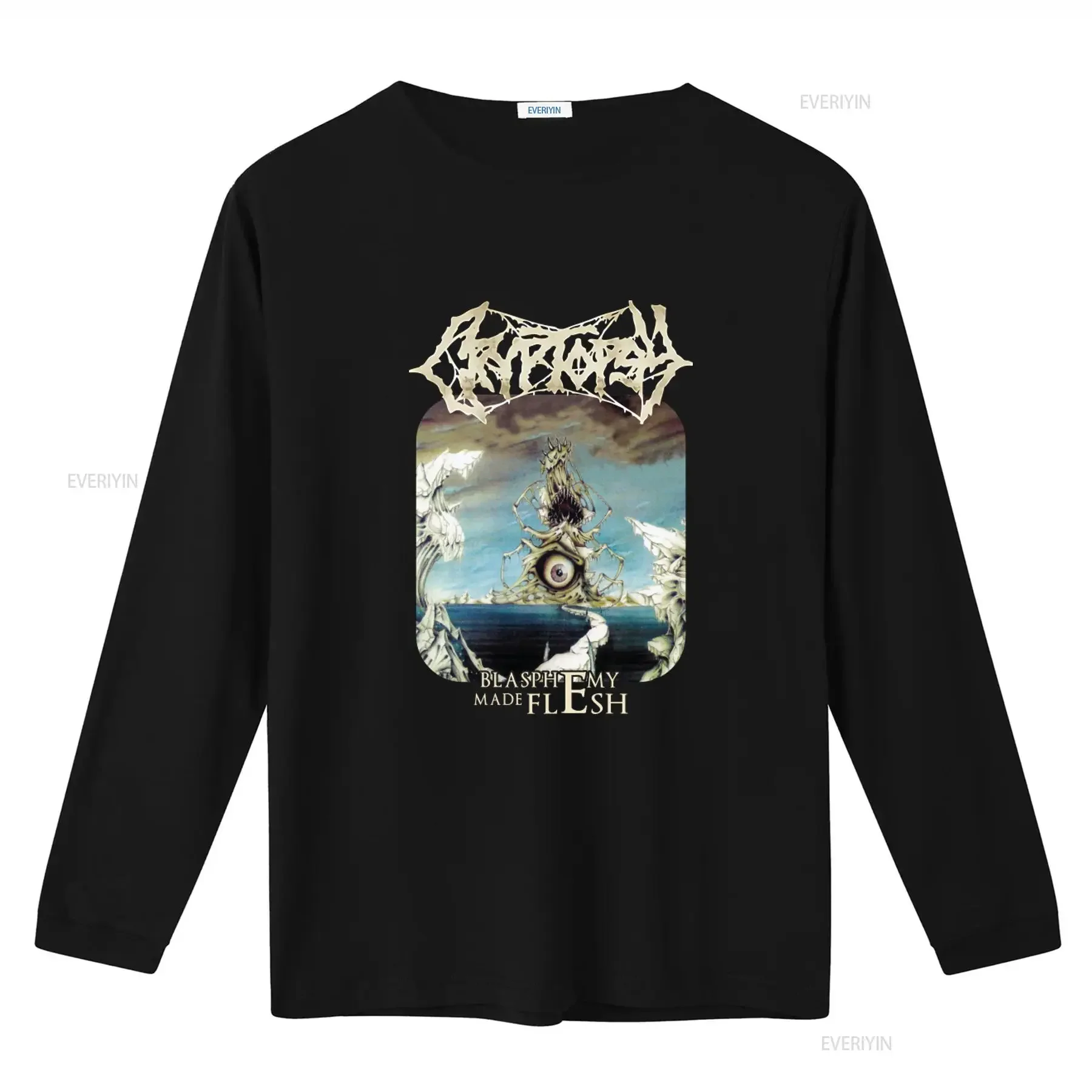 CRYPTOPSY Blasphemy Made Flesh T Shirt Heavy Metal Band Art Print vintage Washed Stylish Breathable Comfortable Soft Slightly