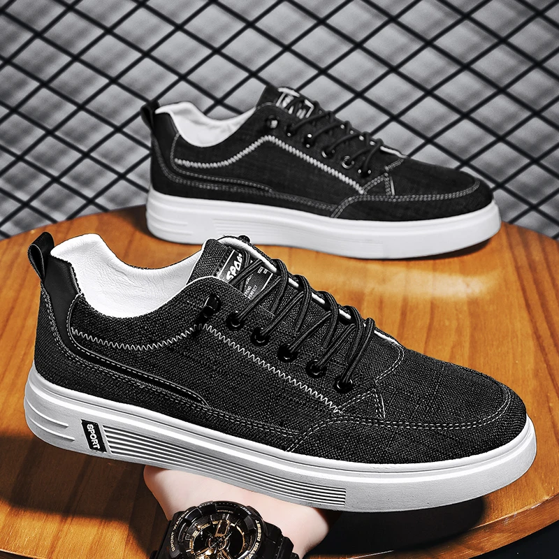 Casual slip-on men cloth shoes classic cut, soft fabric, anti-slip flat shoes for middle aged men daily outdoor activities