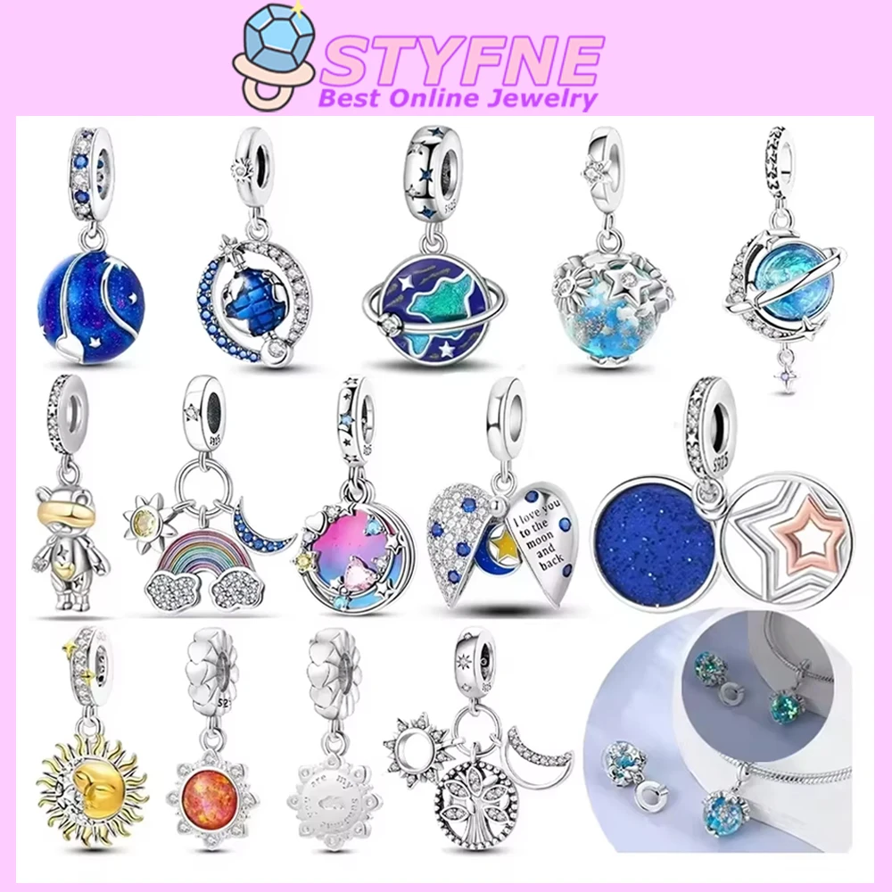 

Классическая планета, ночное небо, Радуга, Солнце, Древо жизни, серебро 925, подвески, бусины, подходят для браслета «сделай сам», ожерелье, одинаковые ювелирные изделия, подарки