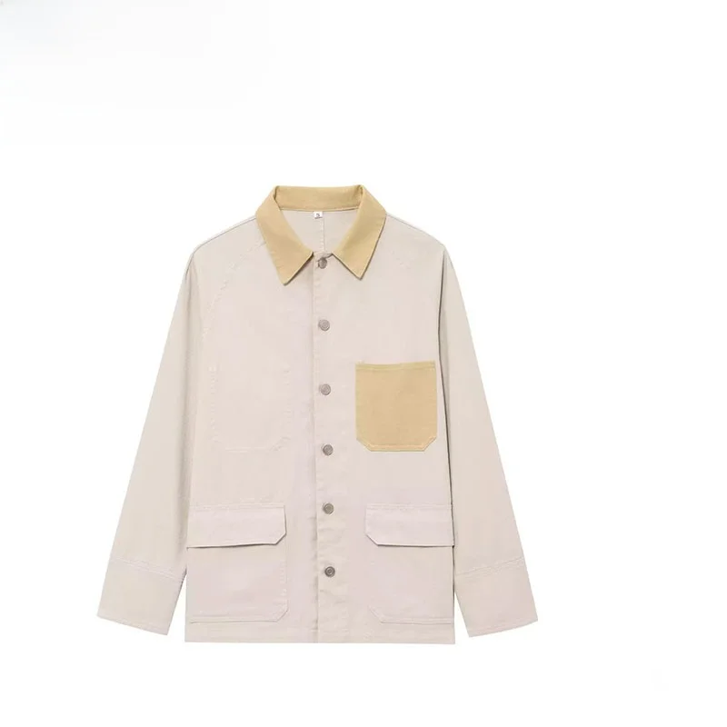ZBZA ฤดูใบไม้ผลิใหม่ผู้หญิง Faion Cotton Twill irt Jaet กับ ket Design หลวม Fit ยาว Sve คลาสสิก Pure สี