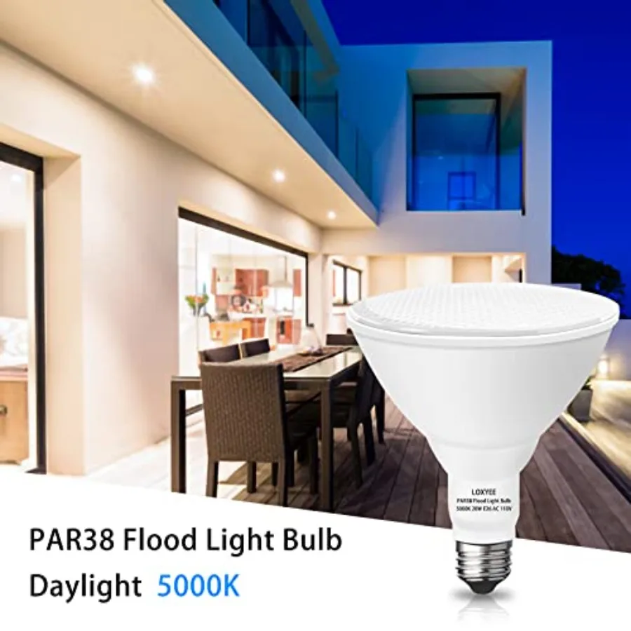PAR38 LED Outdoor Flood Light Bulbs Dimmable 0W 00W Equivalent E Base Flood Light Bulbs, Daylight 1800 Lumens LED Flood Light f