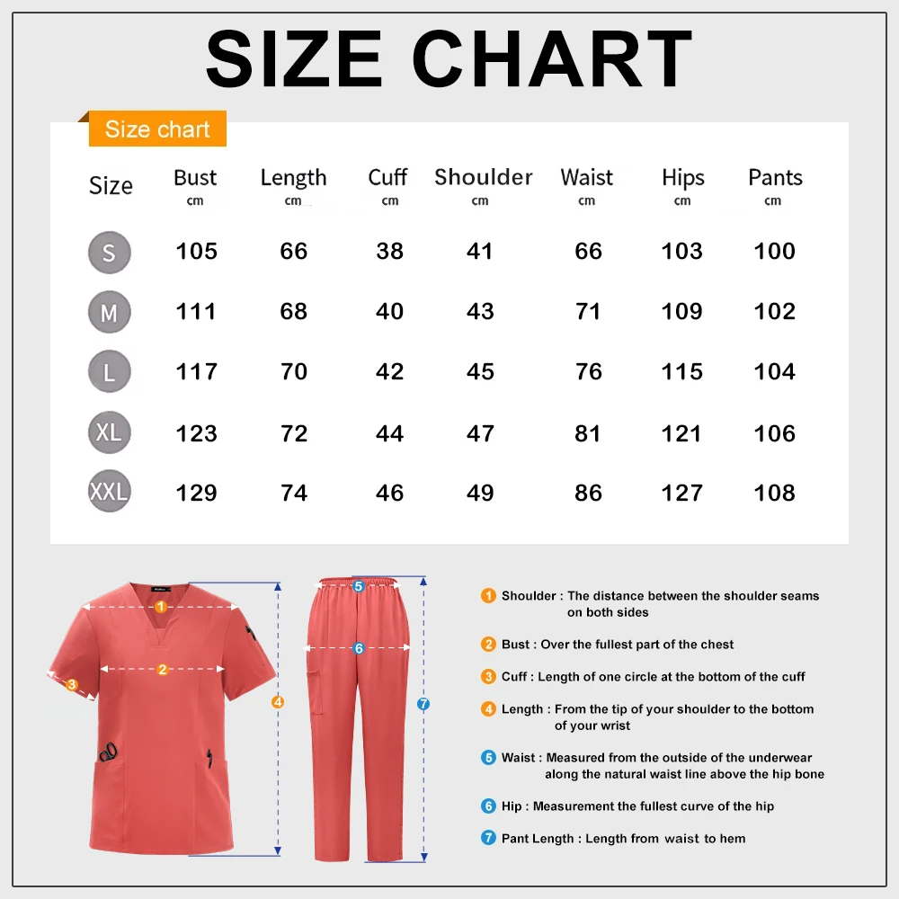 Factory Oversize Medical Uniform Anti Wrinkle Stretch Fabric Workwear Hospital Uniform Nursing Medical Scrub Set Pocket Top Pant