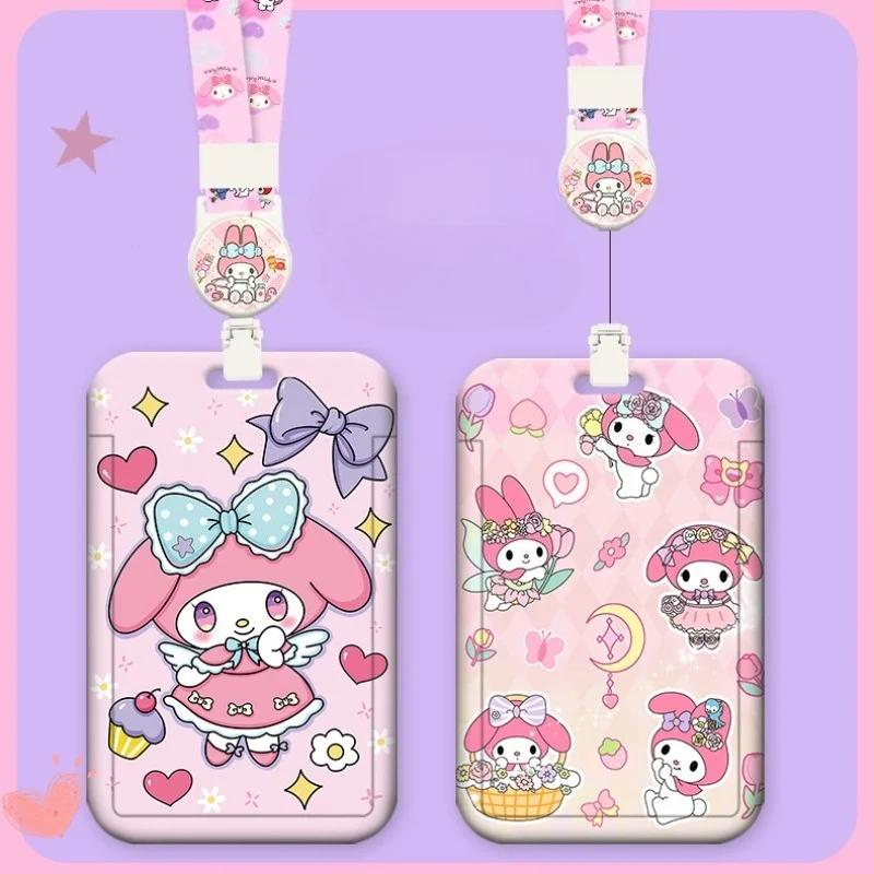

Cartoon Sanrio Lanyard Card Sleeve ID Card Holder Pendant Bus Subway Access Work Permit Card Neck Strap Hang Rope Lariat Gifts