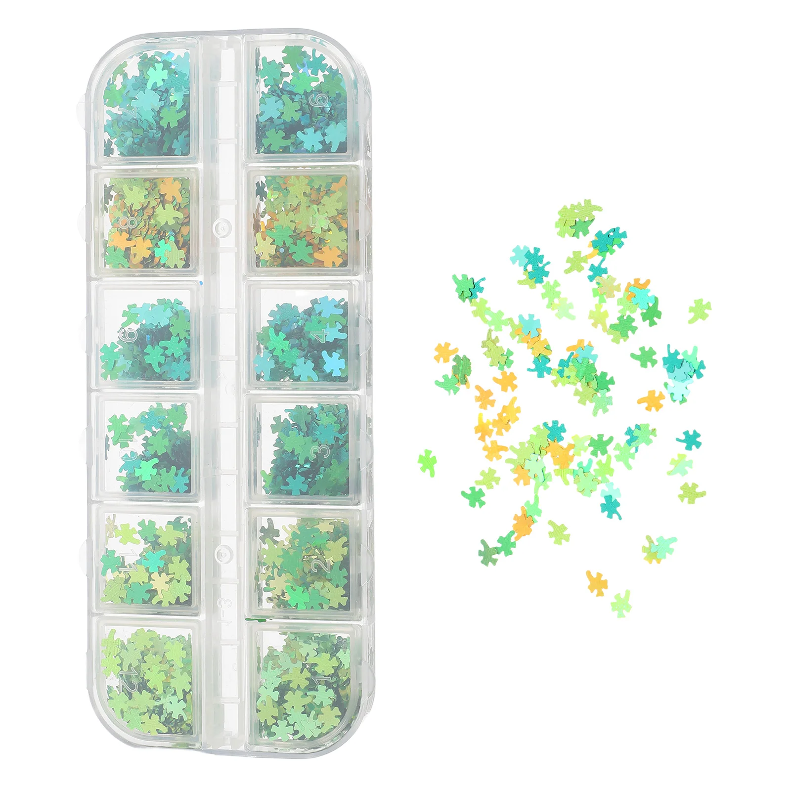 

Glitter Nail Stickers 12G Green 3D Saint Patrick's Day Holiday Manicure DIY Nails charms sequins Patrick sticker