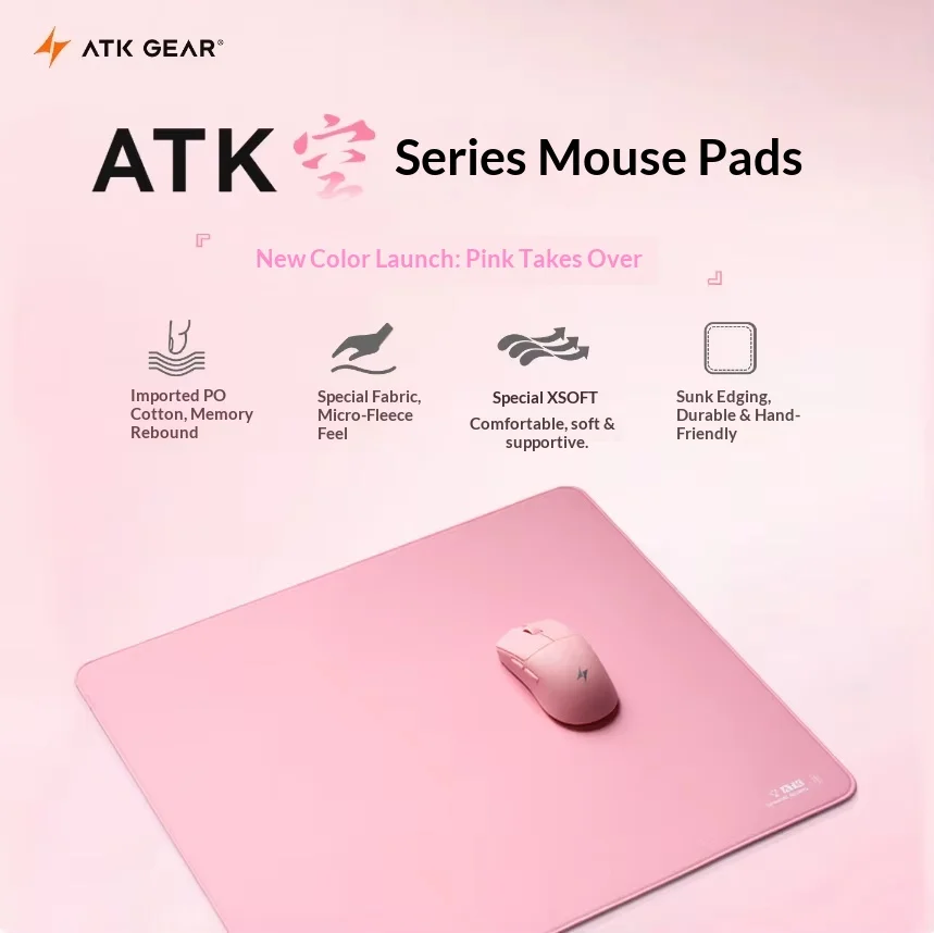 

Atk Kong Pink Xsoft Esports Mouse Pad Anti Slip Pad Desktop Gaming Gears PORON CSGO Pads For 60%-80% Mechanical Keyboard Gamer