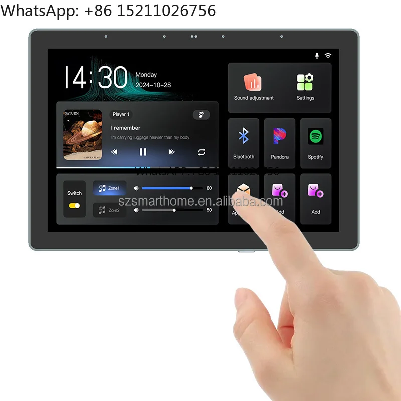 8-Inch Smart Home Background Music Host Amplifier 8-Channel for Bluetooth 2 Zone Home Automation Theatre System Home Amplifier