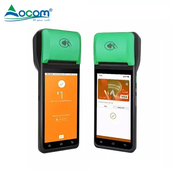 OCOM POS Terminal Android OTG Service 2.4G 5G Wi Fi Blue Tooth محمول POS مع طابعة 58 مم
