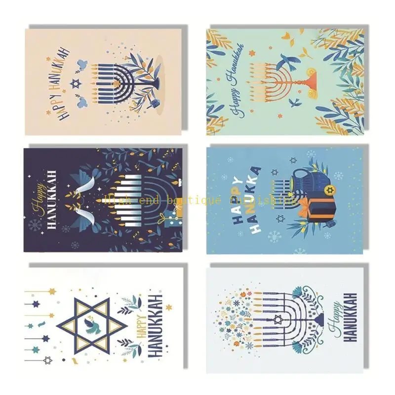 

L9NB 30 шт. набор поздравительных открыток с изображением птицы Меноры и Хануки для праздника Ханука