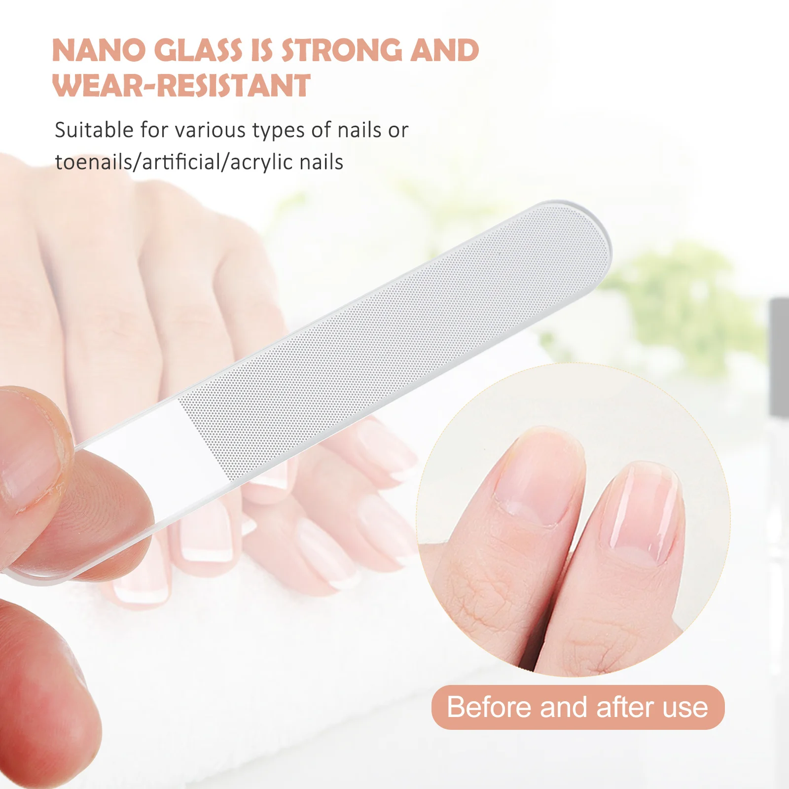 

4Sets Nail Files Glass Nano Sanding Polishing Manicure Pedicure Portable Professional Nail Art Tools Manicure Files
