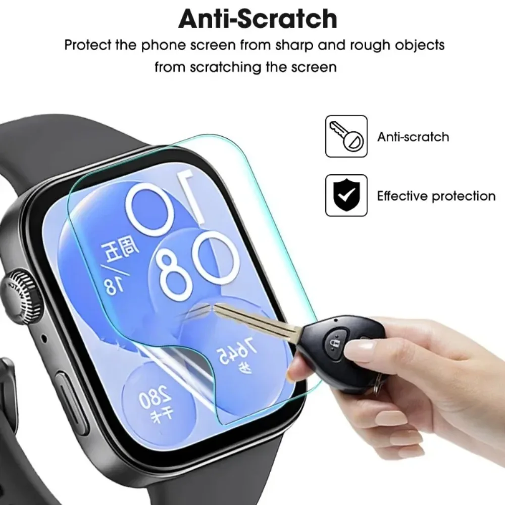 2Pcs TPU Protective Films Clear Anti-Scratch Screen Protector Accessories Full Coverage for Huawei Watch Fit 3