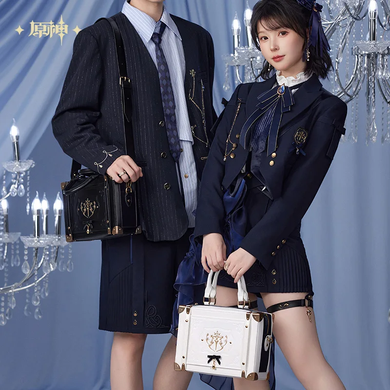 Genshin Impact Furina Theme Ita Bag Borsa baguette bianca nera Borsa a tracolla casual anime autentica autentica Vendita calda Disponibile