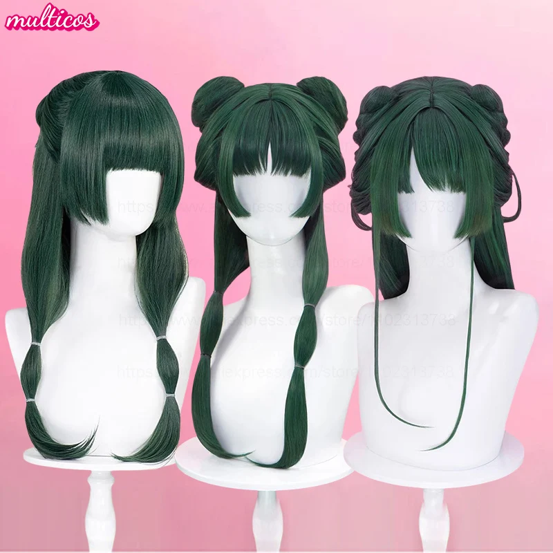 

High Quality Maomao Wig Anime The Apothecary Diaries Blackish Green Heat Resistant Synthetic Hair Mao Mao Cosplay Wig + Wig Cap
