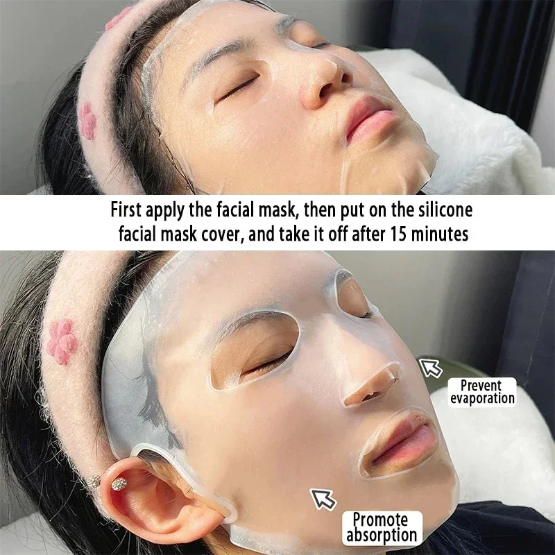 Maschera per il viso in Silicone 3D bellezza del viso idratante Lifting rassodante antirughe cura della pelle appeso strumento per maschere in fogli riutilizzabili per l'orecchio