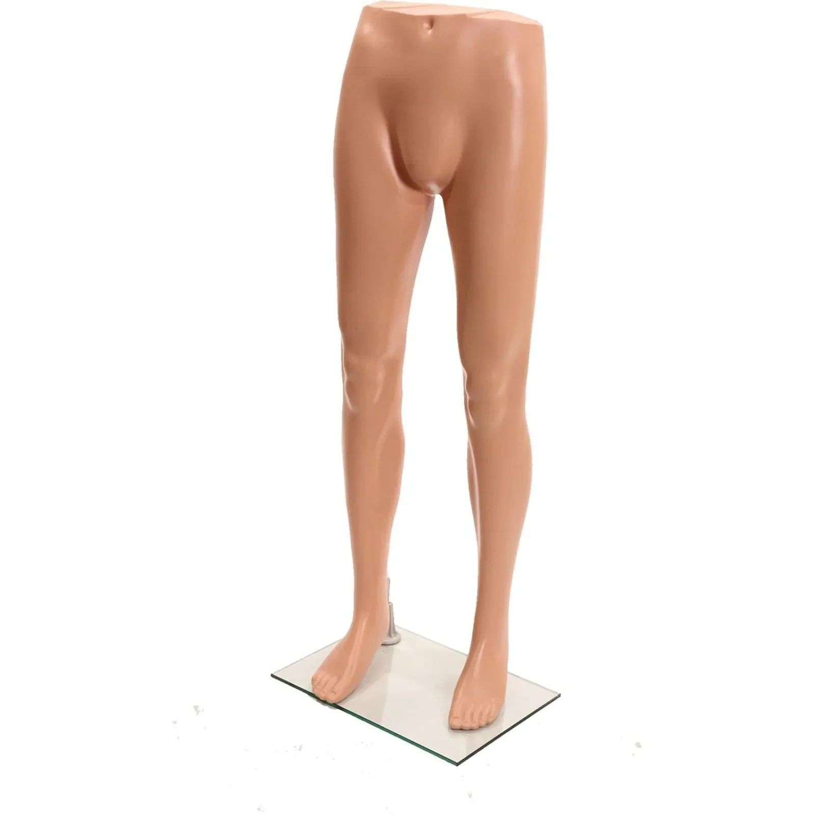 

US Male Plastic Mannequin Leg Form - Height 46" - With Base Half Body Plastic Leg Mannequin Display with Base for Boutique